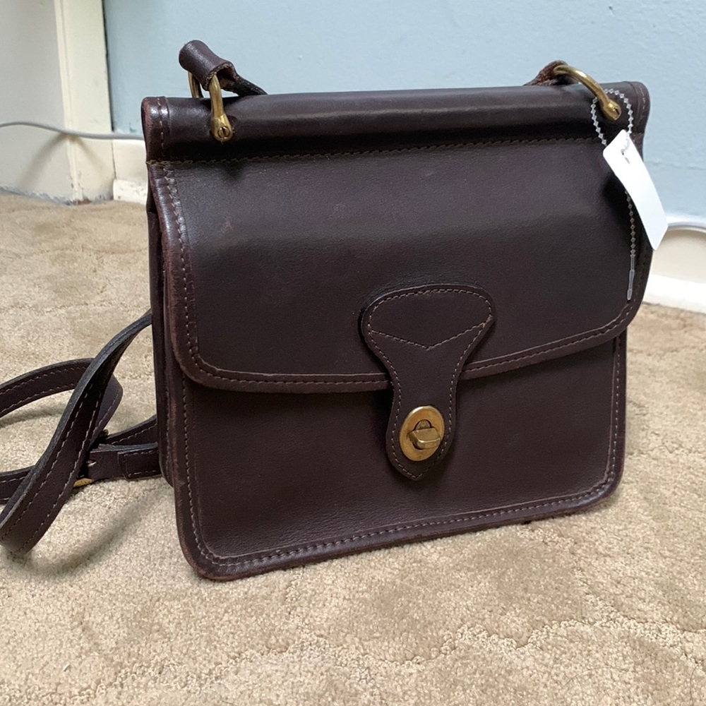 Jack Georges Brown Leather Gold Turnlock Small Purse